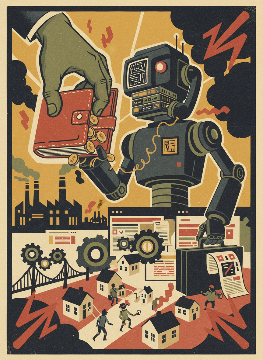 Stylized AI editorial dramatization