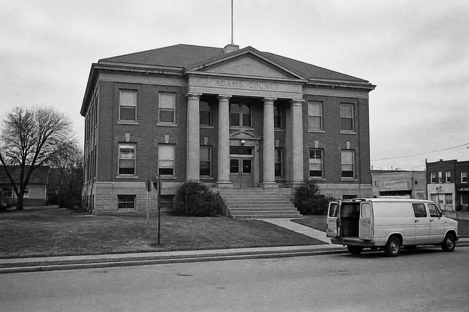 Black-and-white recreation of the historic location