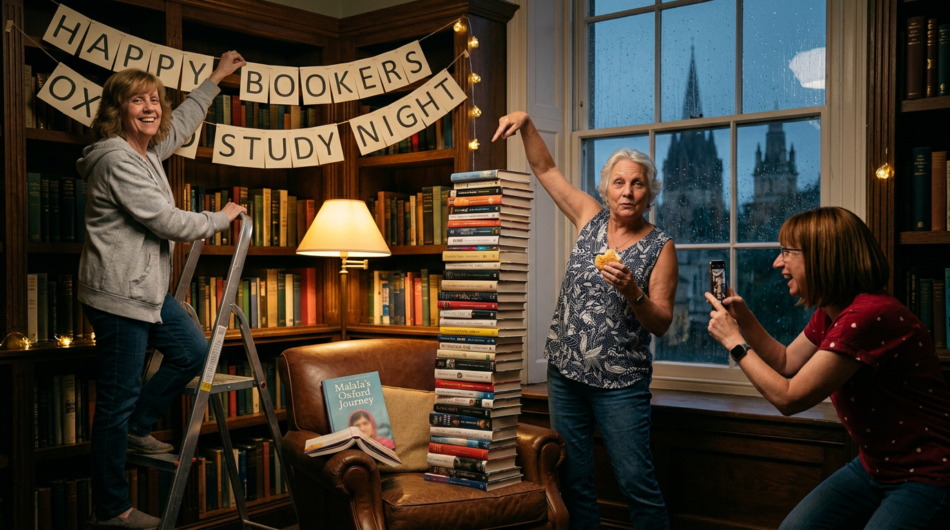 A story scene inspired by Finding My Way: A Memoir featuring Happy Bookers members.