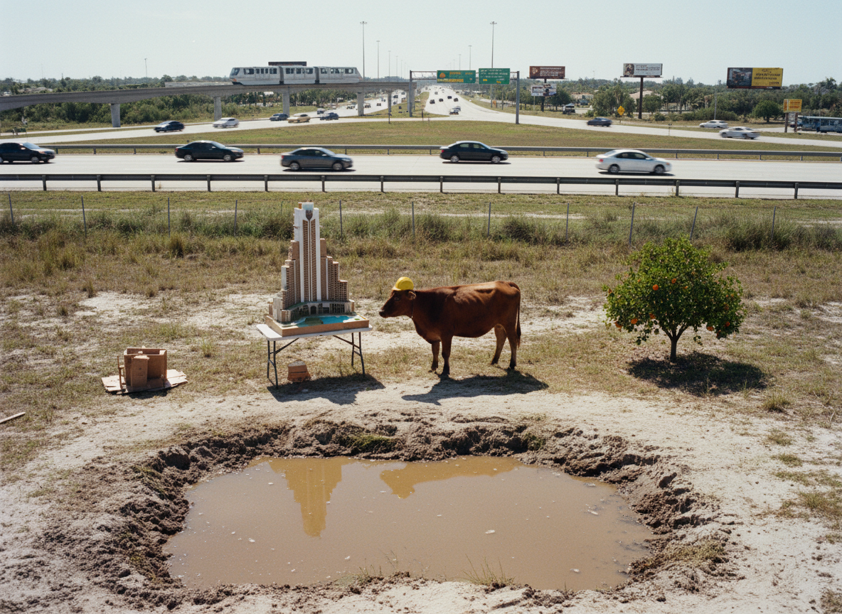 Photorealistic image of the impossible property the devil describes